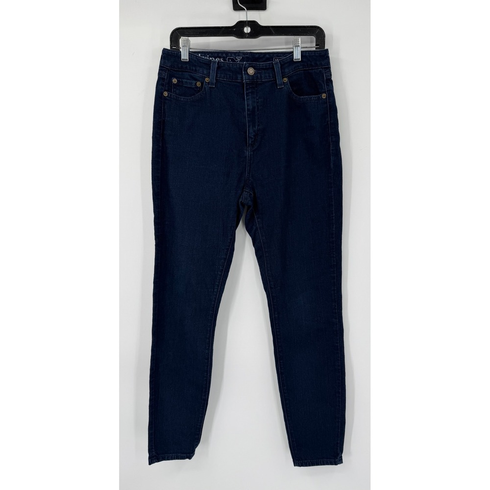 Vineyard Vines Womens High Rise Skinny Jeans Dark Indigo Blue Stretch Size 10